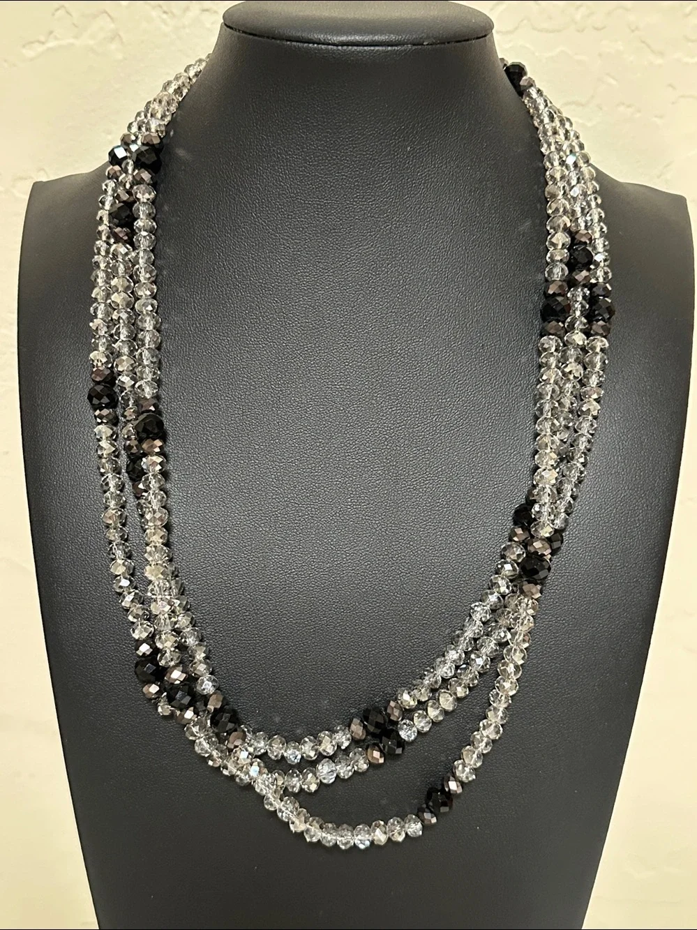 Dillards Continuous Strand Shadow Faceted Crystal Long Necklace
